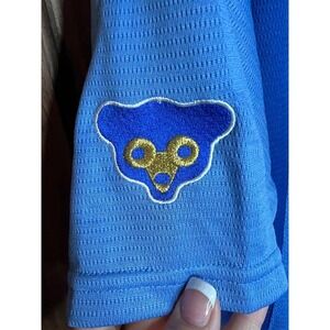 Majestic Chicago Cubs MLB Jersey V-Neck Short Sleeve Blue Sz L